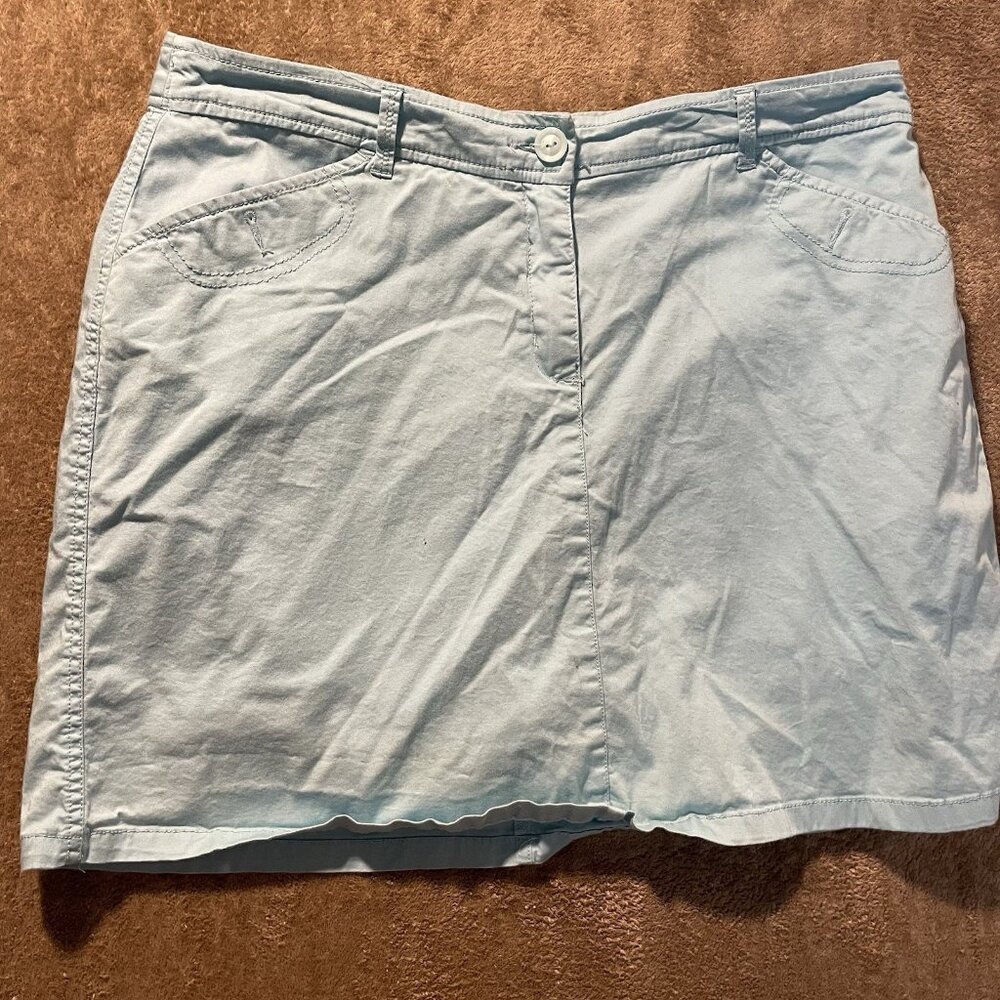Croft & Barrow Skirt Womens Size 18 Stretch Mini Light Sky Blue Short